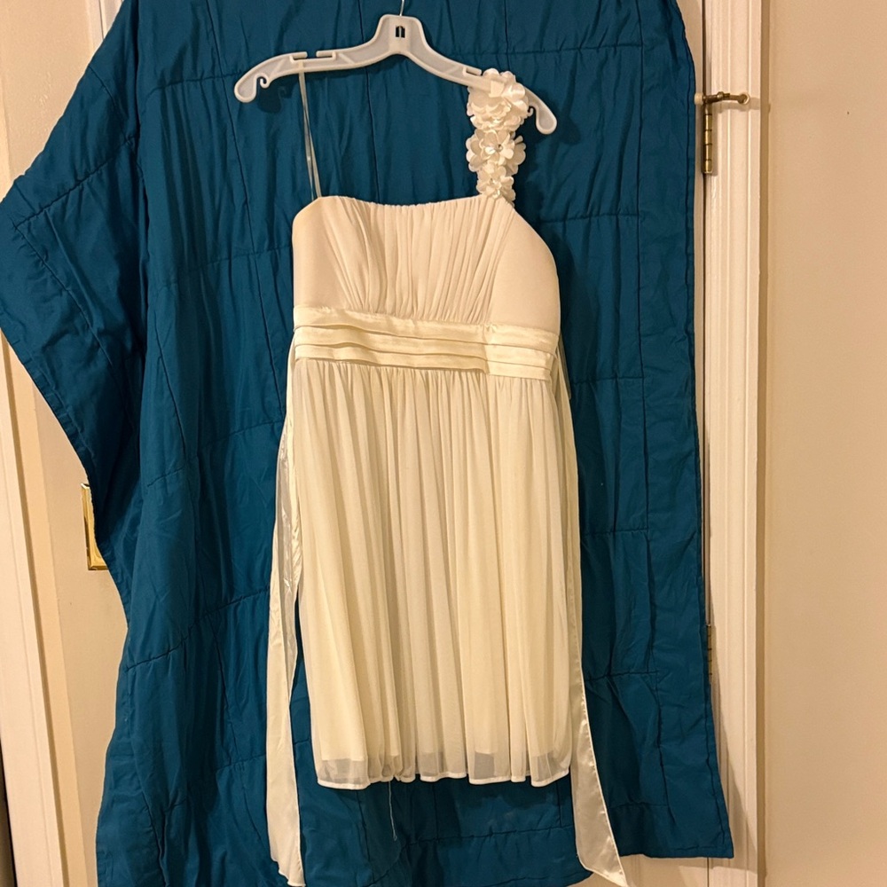 Sequin Hearts Ivory Floral Prom Dress